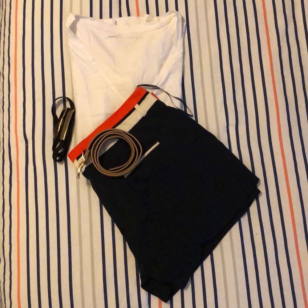 C. Luce high waisted navy shorts